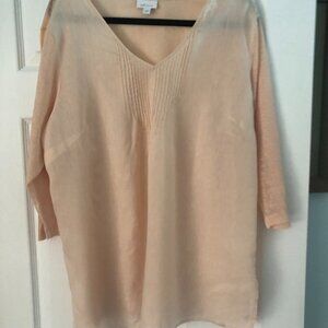 J. JILL LINEN TUNIC TOP 3/4 SLEEVES SIZE XL